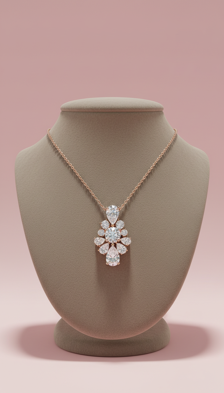 Multi-Stone Moissanite Pendant in Gold