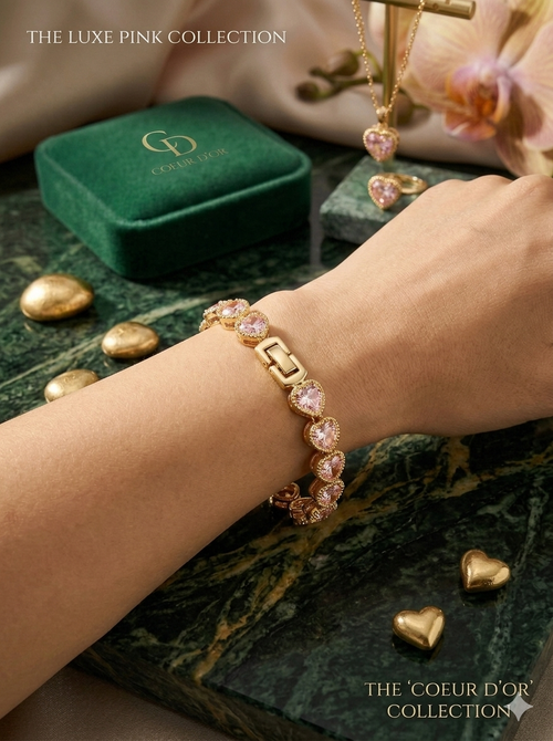 Elegant Pink heart shaped Bracelet