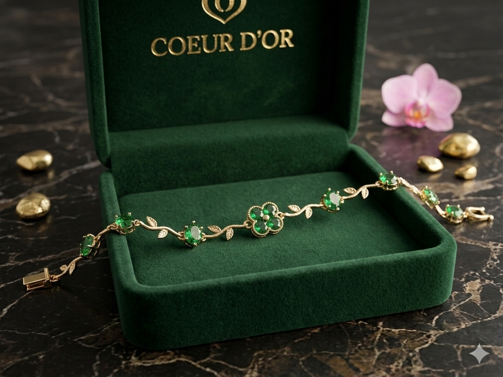 Green Clover - gold Bracelet
