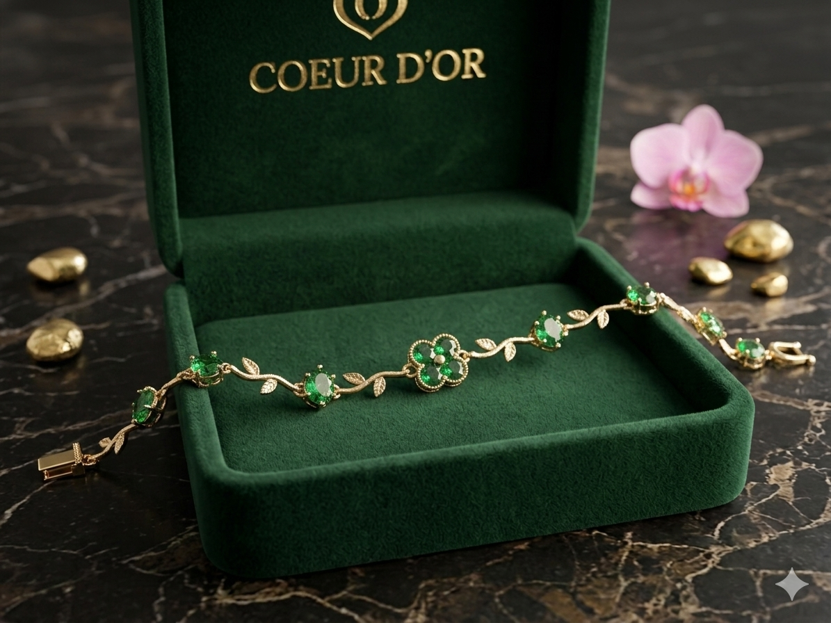 Green Clover - gold Bracelet