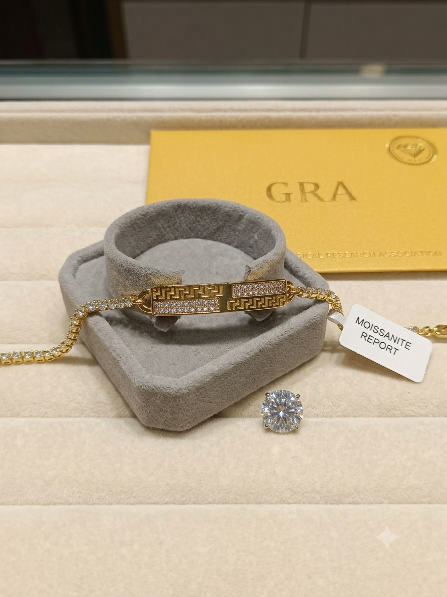 Gold Moissanite Tennis Bracelet